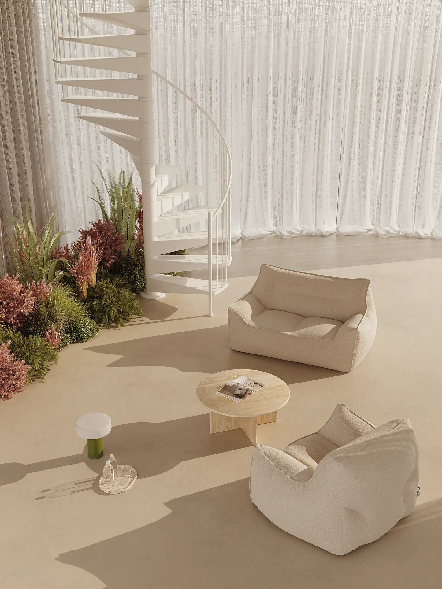 DODO BEAN BAG TWO-SEATER TEDDY KKUSO.HOME