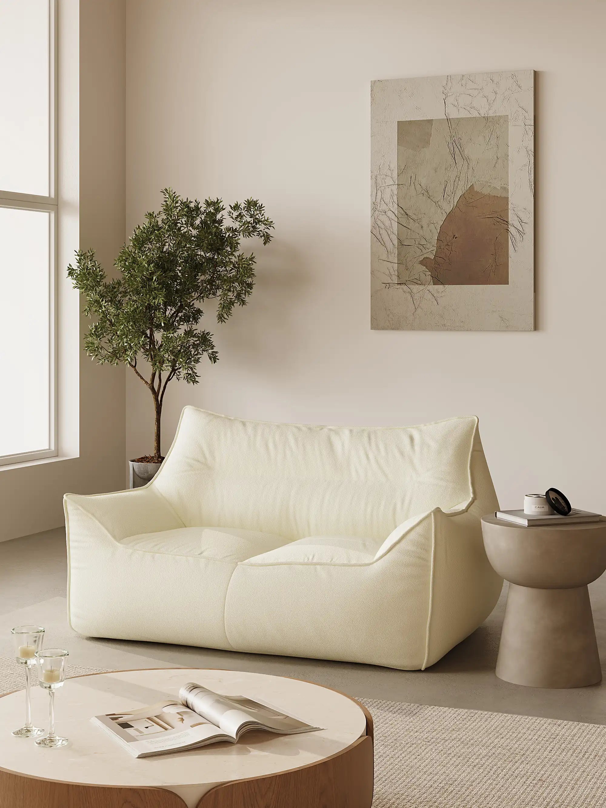DODO BEAN BAG TWO-SEATER LEATHER KKUSO.HOME