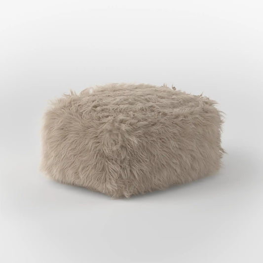DODO SQUARE OTTOMAN FAUX FUR KKUSO.HOME