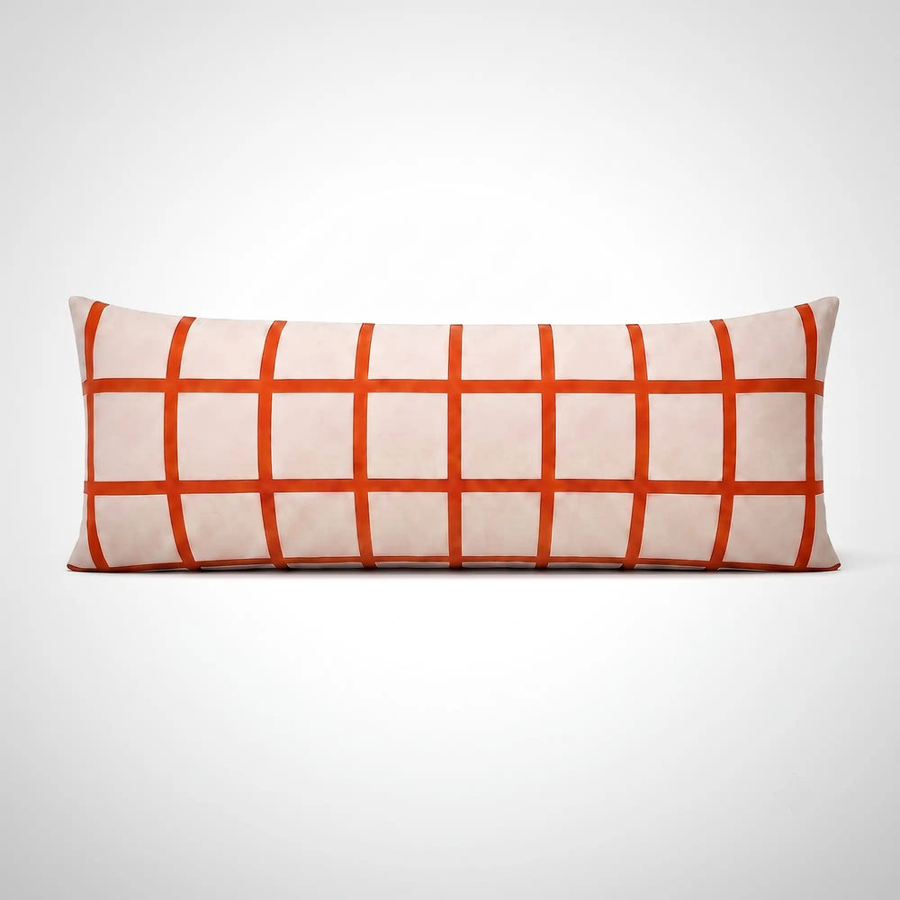 KKUSO PLUSH CUSHION - FLIP ORANGE GRID