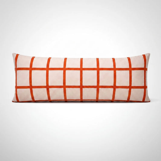 KKUSO PLUSH CUSHION - FLIP ORANGE GRID