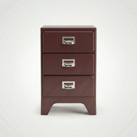 KKUSO ABS 3-DRAWER CABINET - MILO MAROON RED