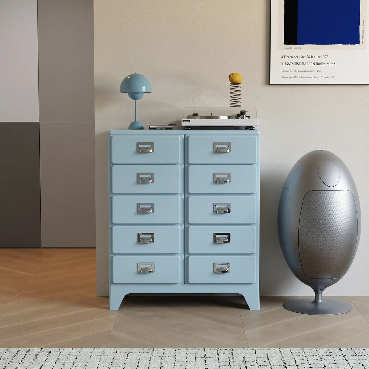 KKUSO ABS 5-DRAWER CABINET - MILO TWINS POWDER BLUE