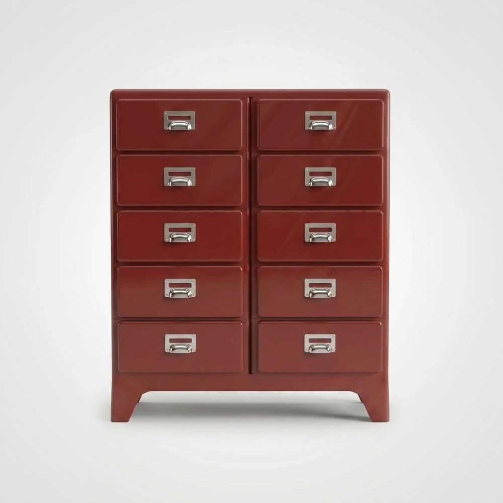 KKUSO ABS 5-DRAWER CABINET - MILO TWINS CHERRY RED