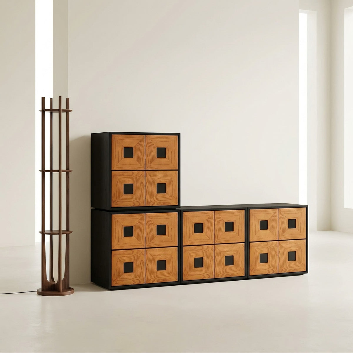 KKUSO WOODEN 2-DRAWER CABINET - OAKI