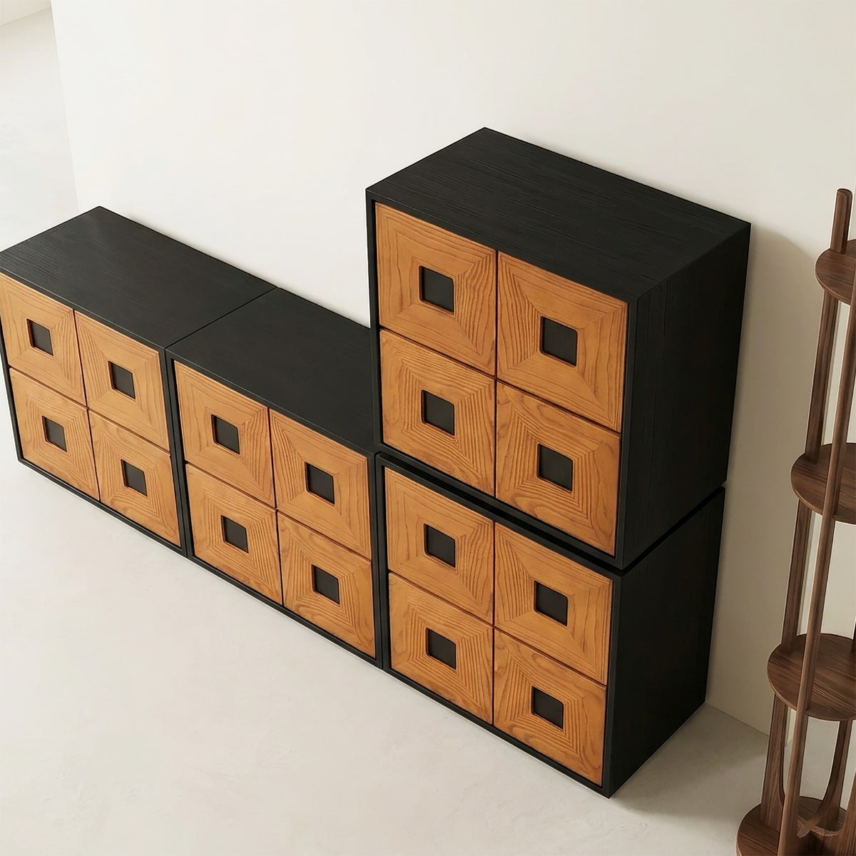 KKUSO WOODEN 2-DRAWER CABINET - OAKI