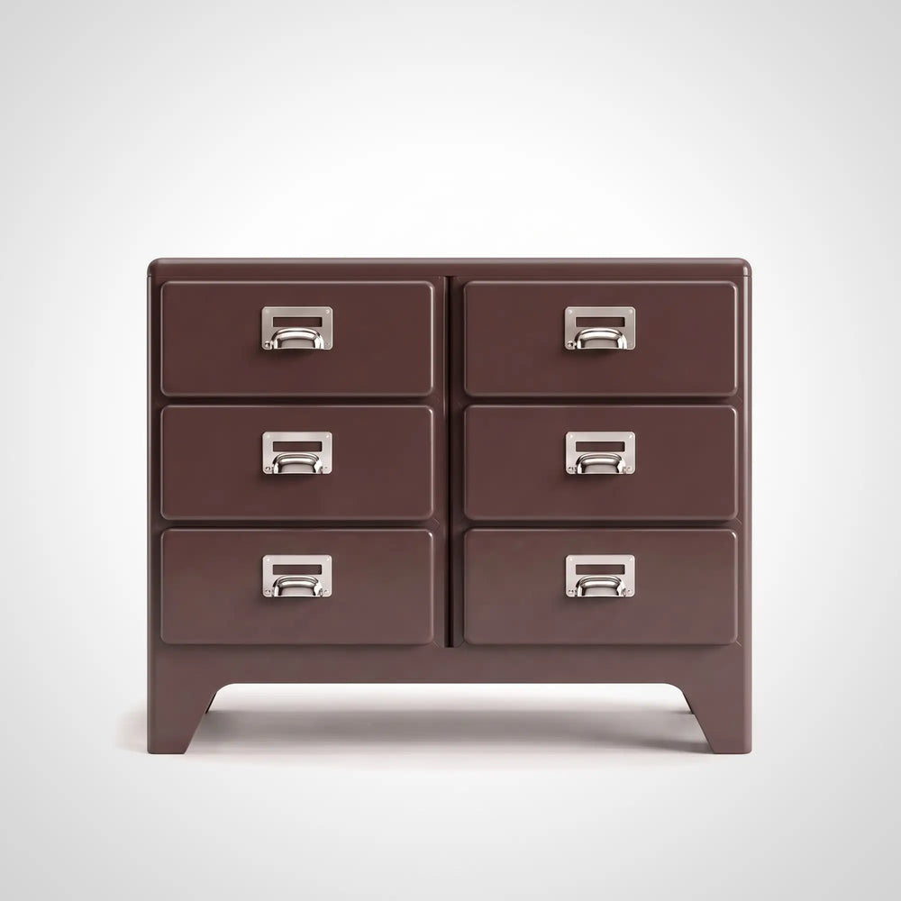 KKUSO ABS 6-DRAWER CABINET - MILO TWINS MAROON RED