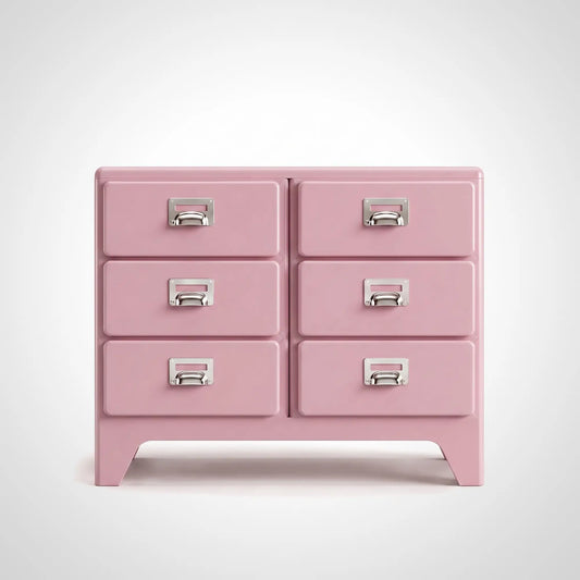 KKUSO ABS 6-DRAWER CABINET - MILO TWINS SOFT PINK