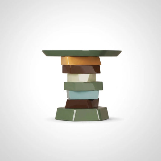 KKUSO SIDE TABLE - CHOCO CUBE MOSS GREEN