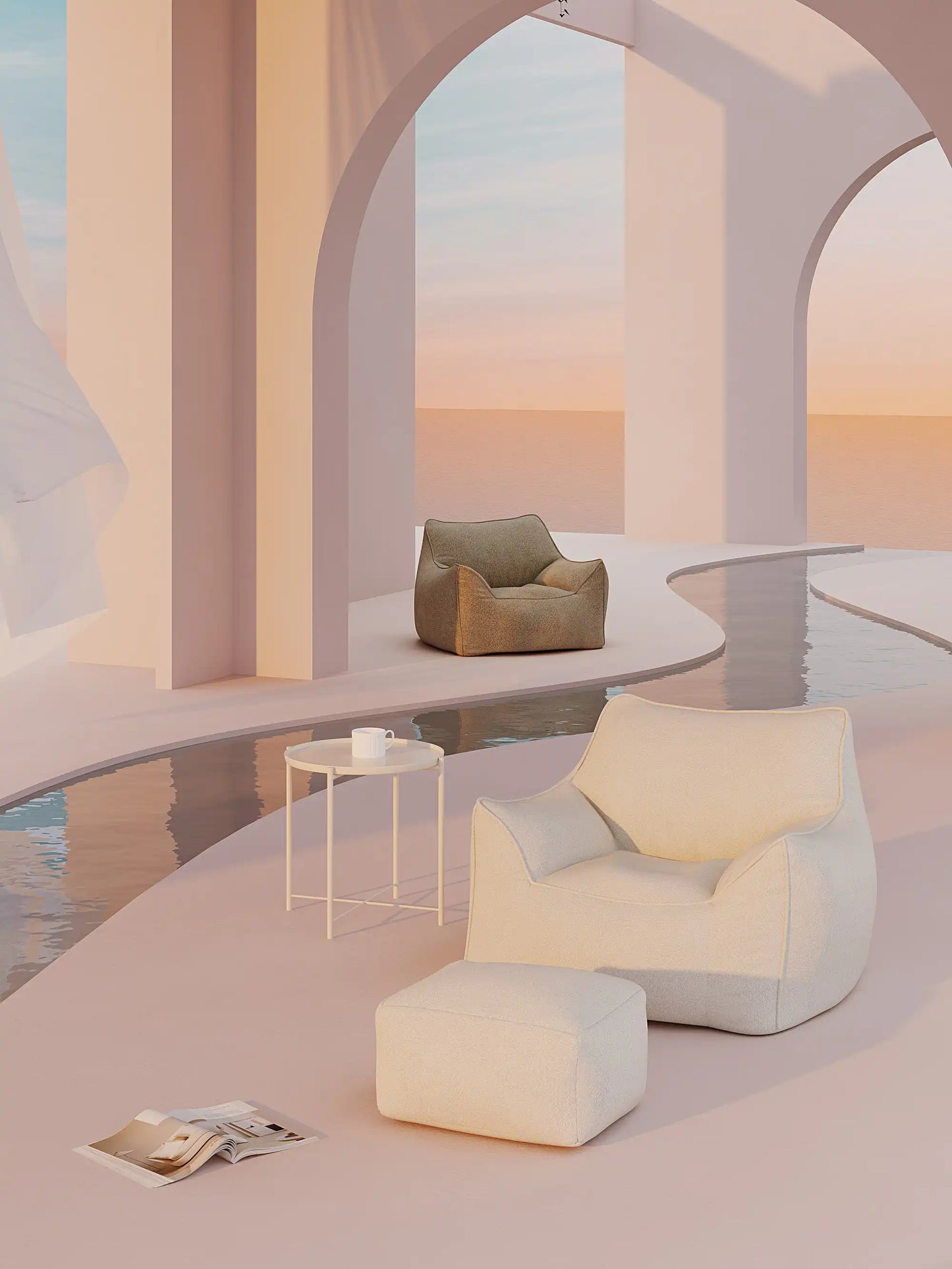 DODO LOUNGE CHAIR - TEDDY FLEECE CREAM