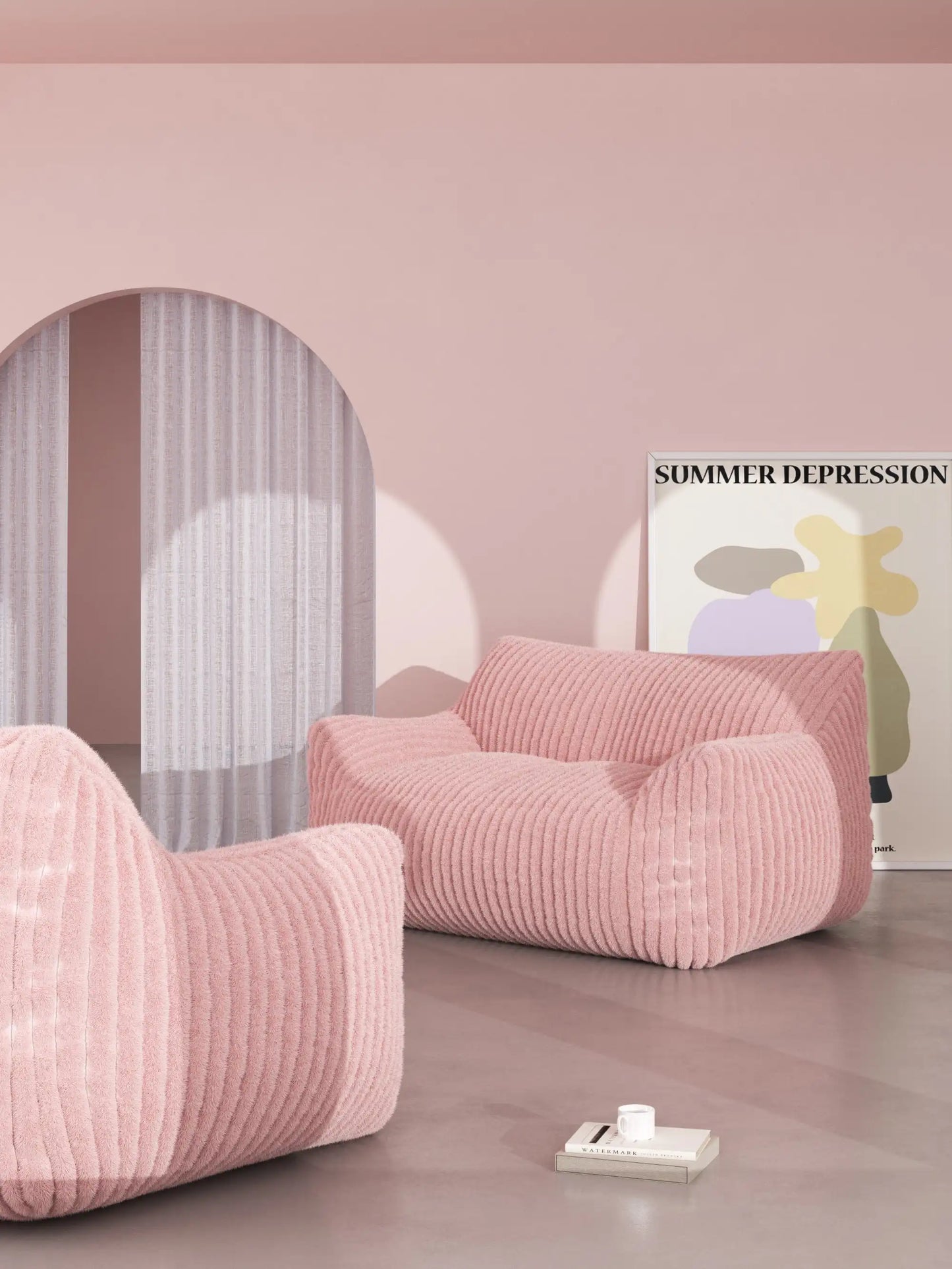 DODO TWO-SEATER LOUNGE - CHANNEL CORD SOFT CAROL