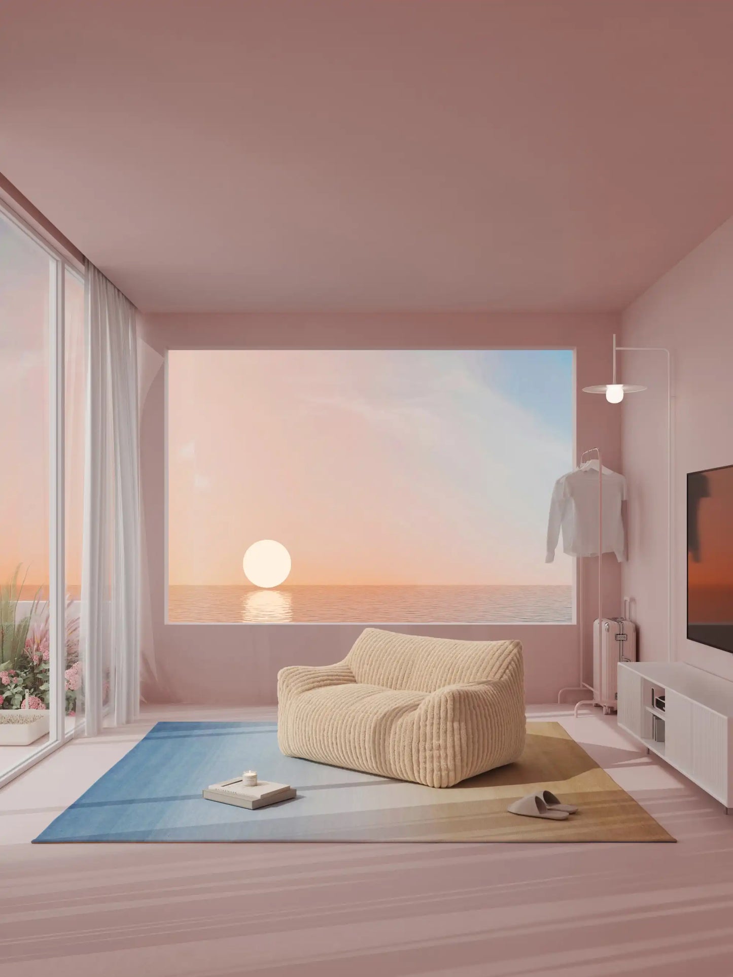 DODO TWO-SEATER LOUNGE - CHANNEL CORD SANDSTONE