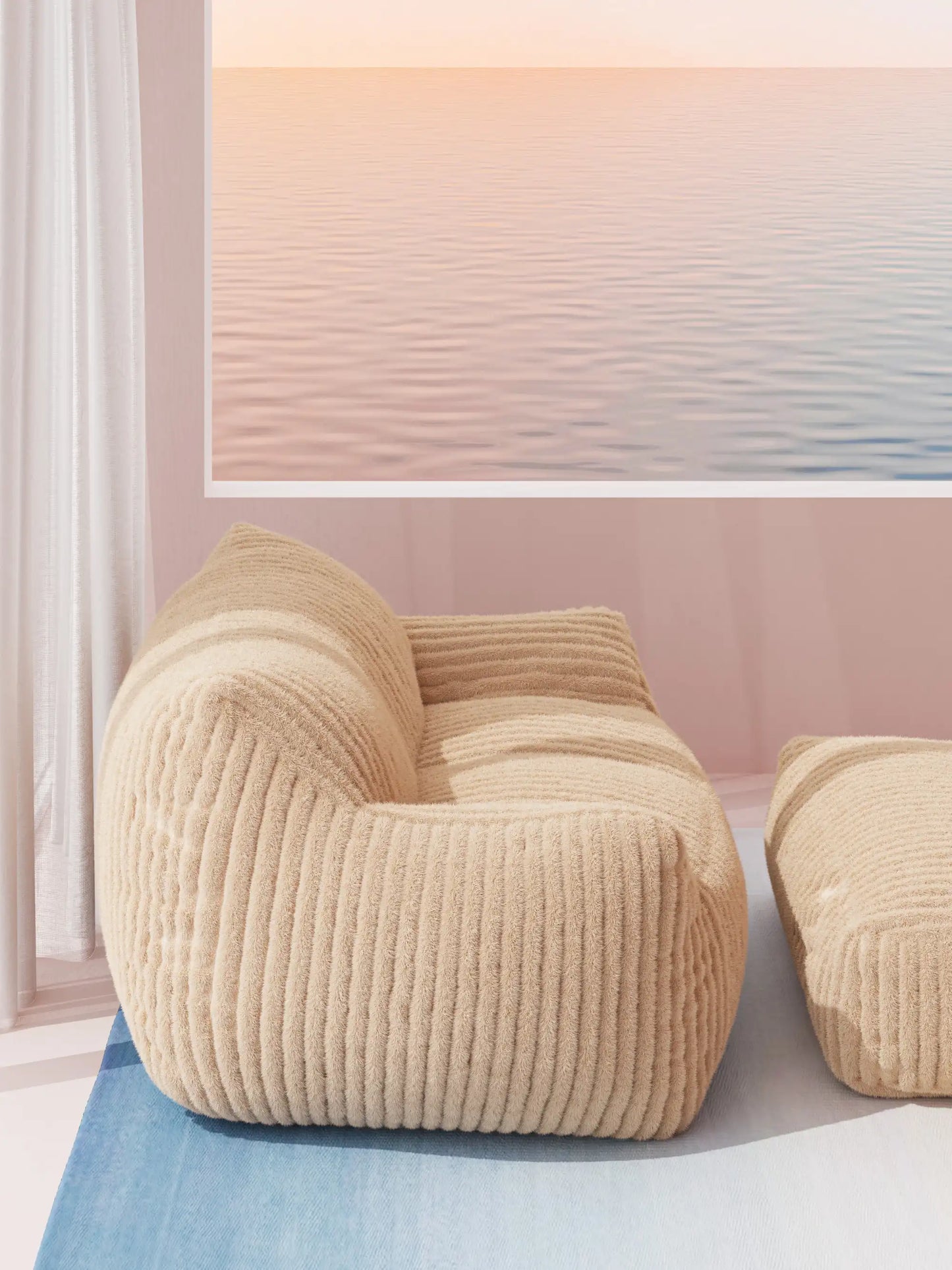 DODO TWO-SEATER LOUNGE - CHANNEL CORD SANDSTONE