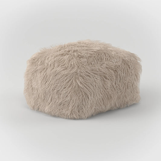 DODO LOUNGE SQUARE OTTOMAN-FAUX FUR KKUSO.HOME