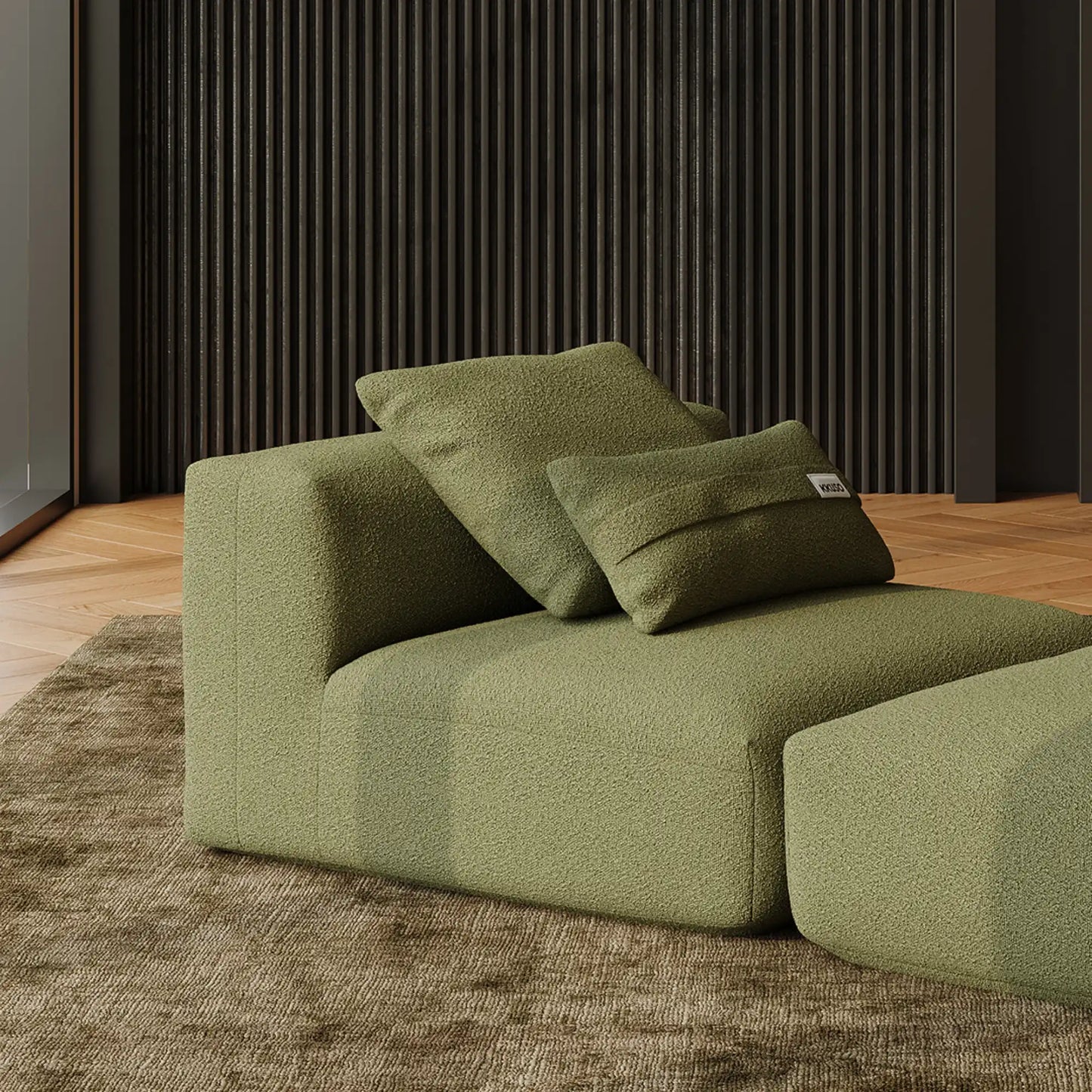 MOMO LOUNGER - BOUCLE SOFT OLIVE