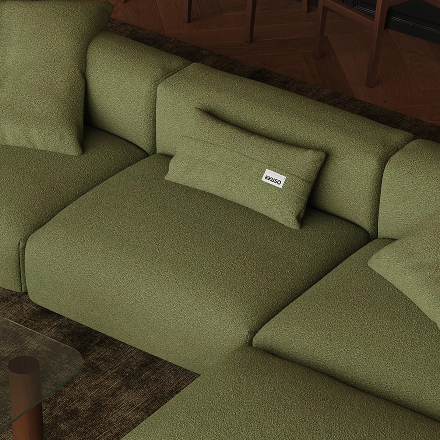 MOMO LOUNGER - BOUCLE SOFT OLIVE