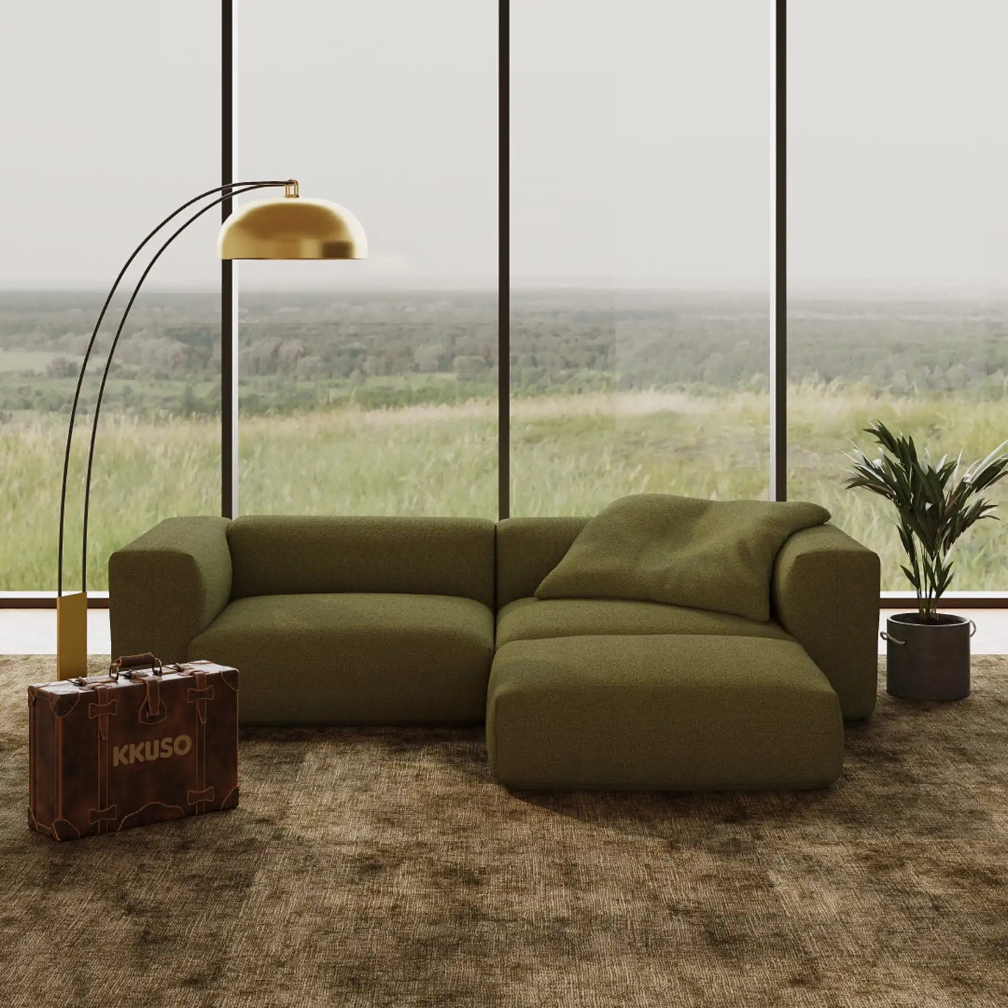 MOMO SET 2 - BOUCLE SOFT OLIVE