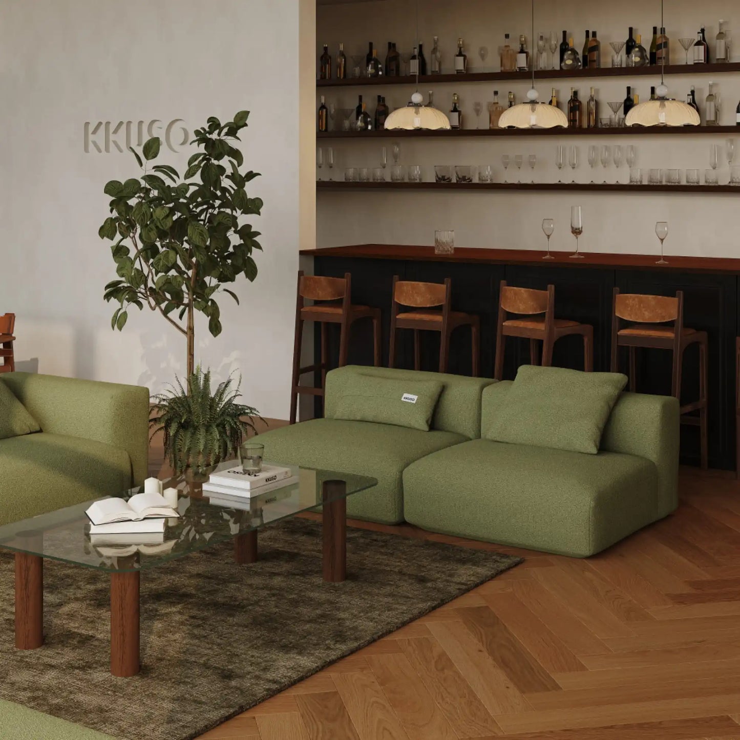 MOMO SET 3 - BOUCLE SOFT OLIVE