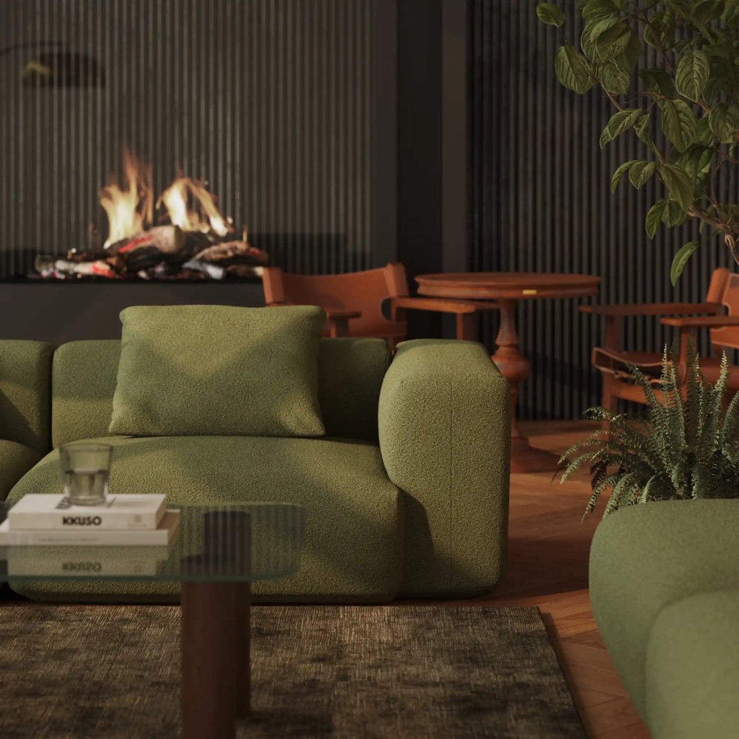 MOMO SET 3 - BOUCLE SOFT OLIVE