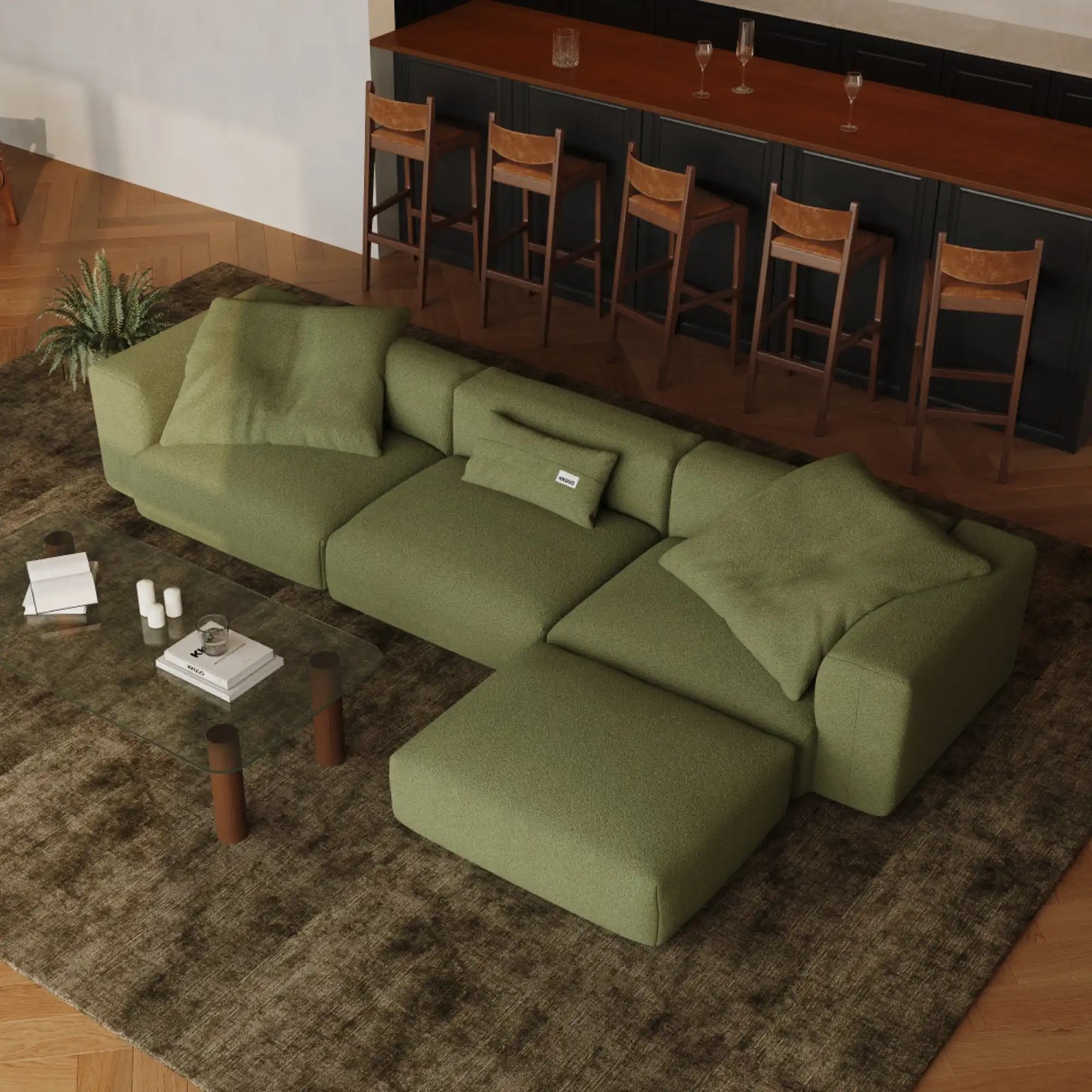 MOMO SET 5 - BOUCLE SOFT OLIVE