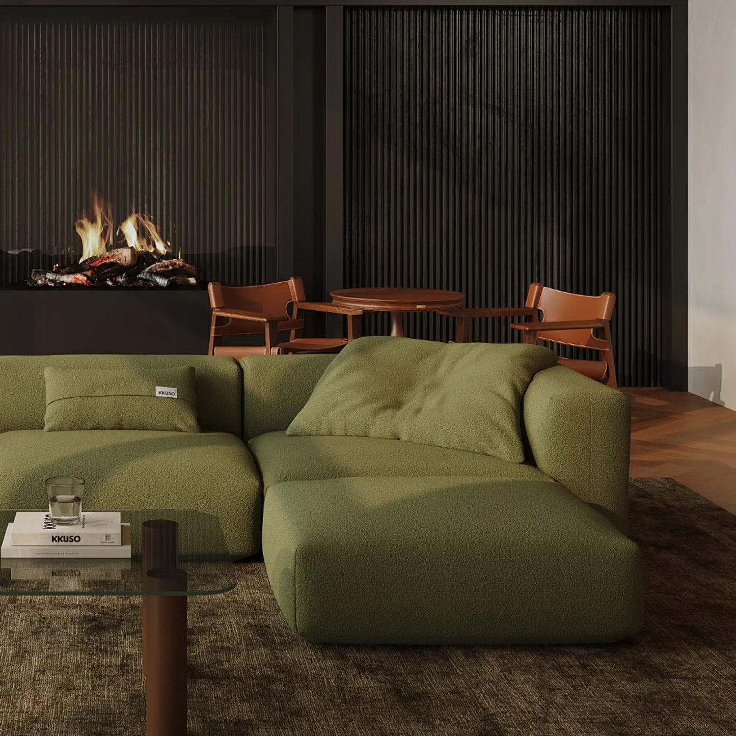 MOMO SET 6 - BOUCLE SOFT OLIVE