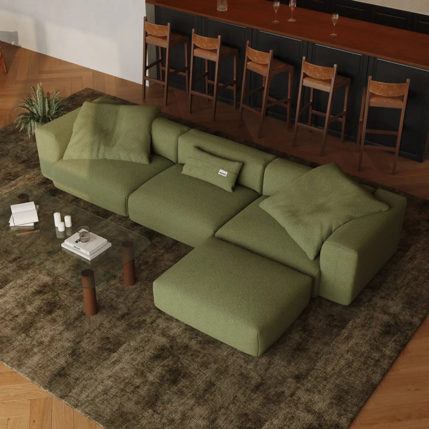 MOMO SET 6 - BOUCLE SOFT OLIVE