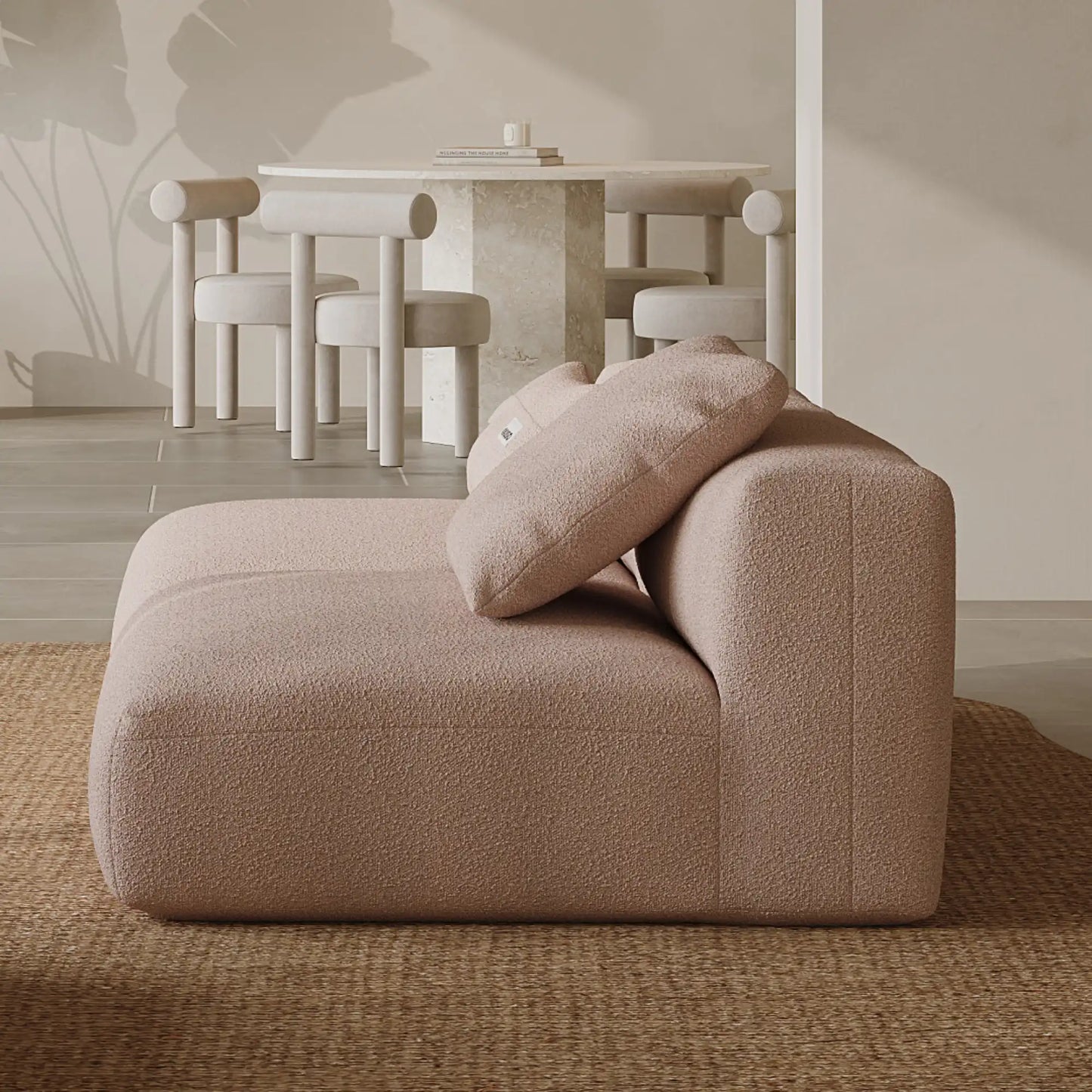 MOMO LOUNGER - BOUCLE PEACH PINK