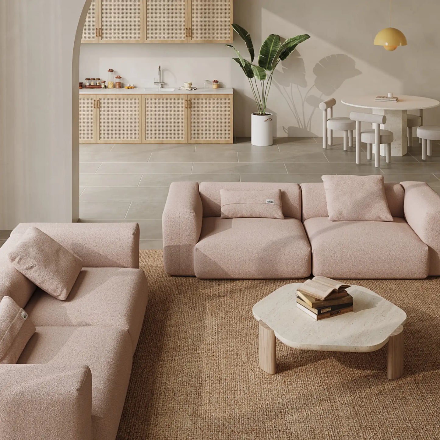 MOMO SET 1 - BOUCLE PEACH PINK