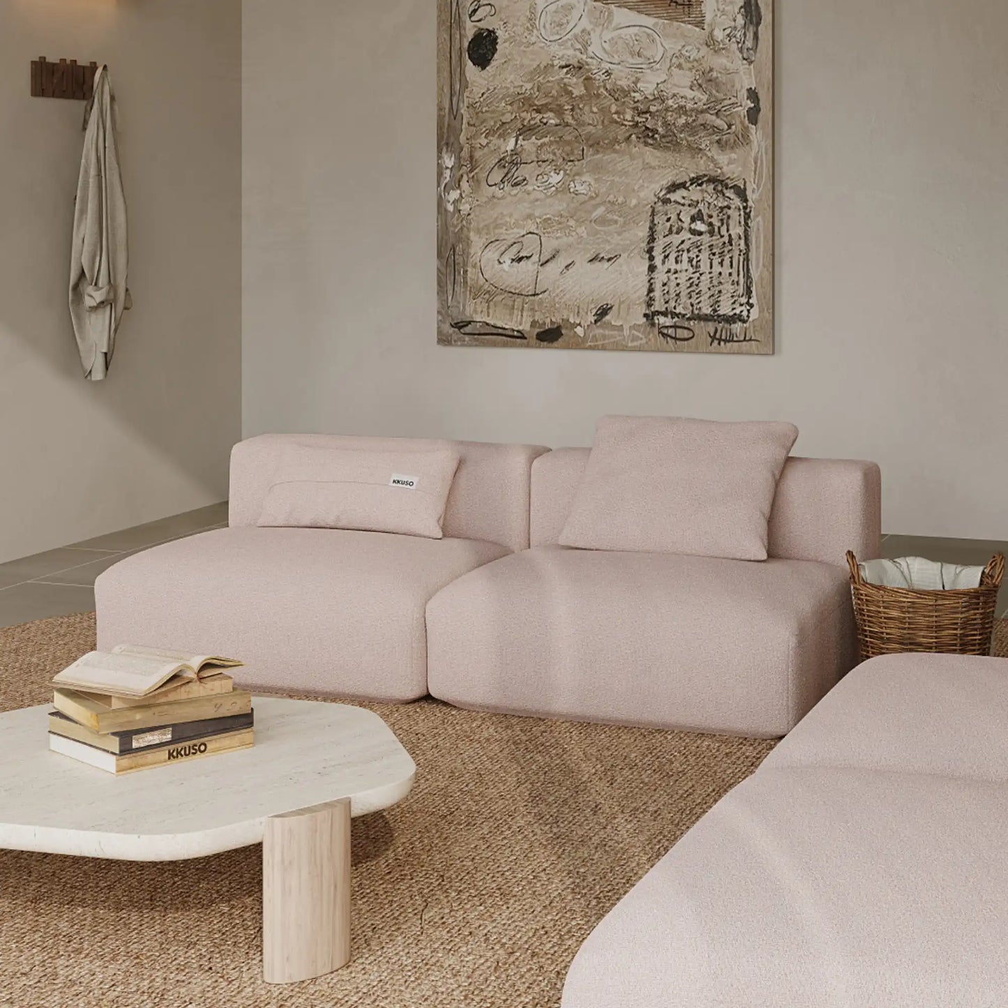 MOMO SET 3 - BOUCLE PEACH PINK