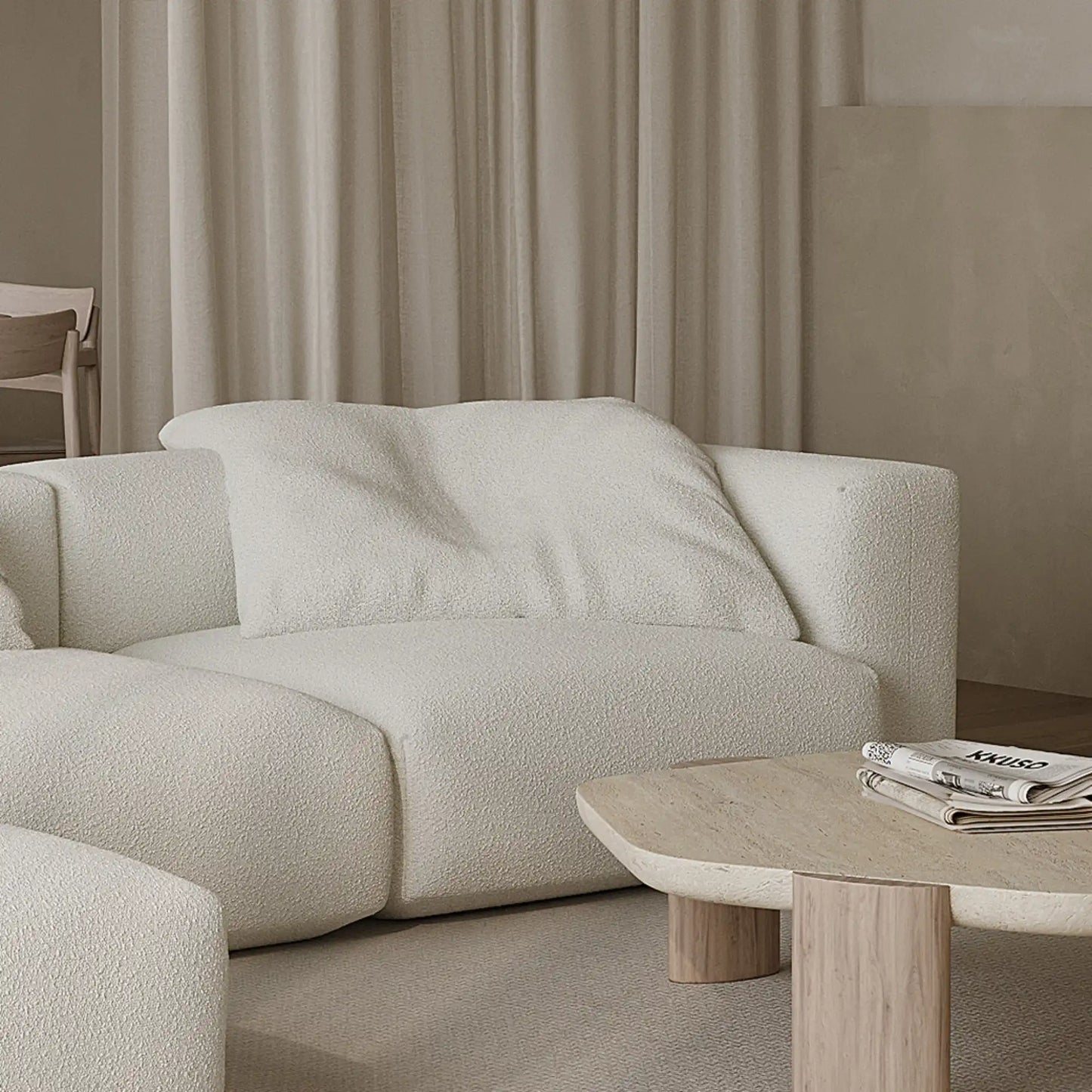 MOMO CORNER LEFT - BOUCLE SNOW WHITE