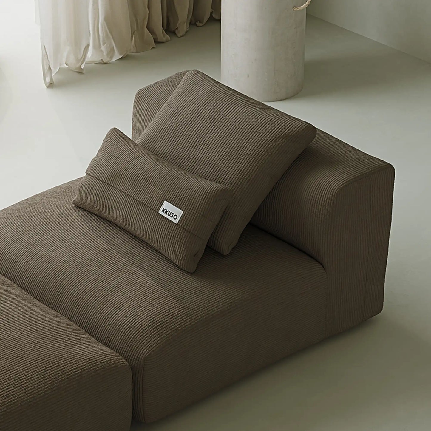 MOMO LOUNGER - CORDUROY STONE TAUPE
