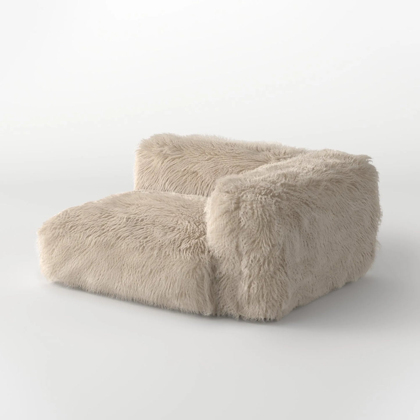 MOMO CORNER LEFT - FAUX FUR CAFE CREME