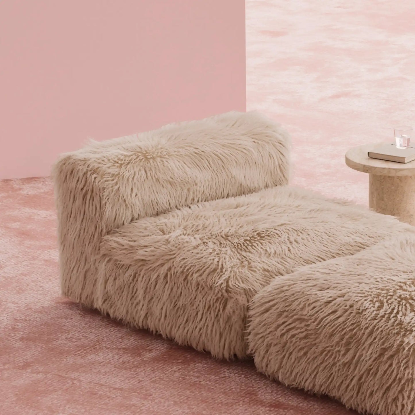 MOMO LOUNGER - FAUX FUR CAFE CREME