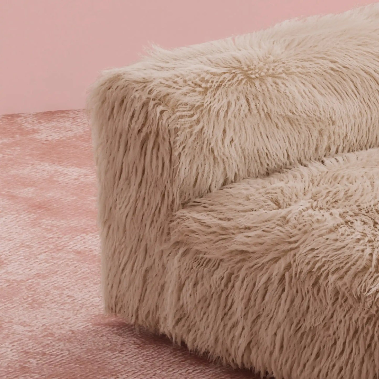 MOMO LOUNGER - FAUX FUR CAFE CREME