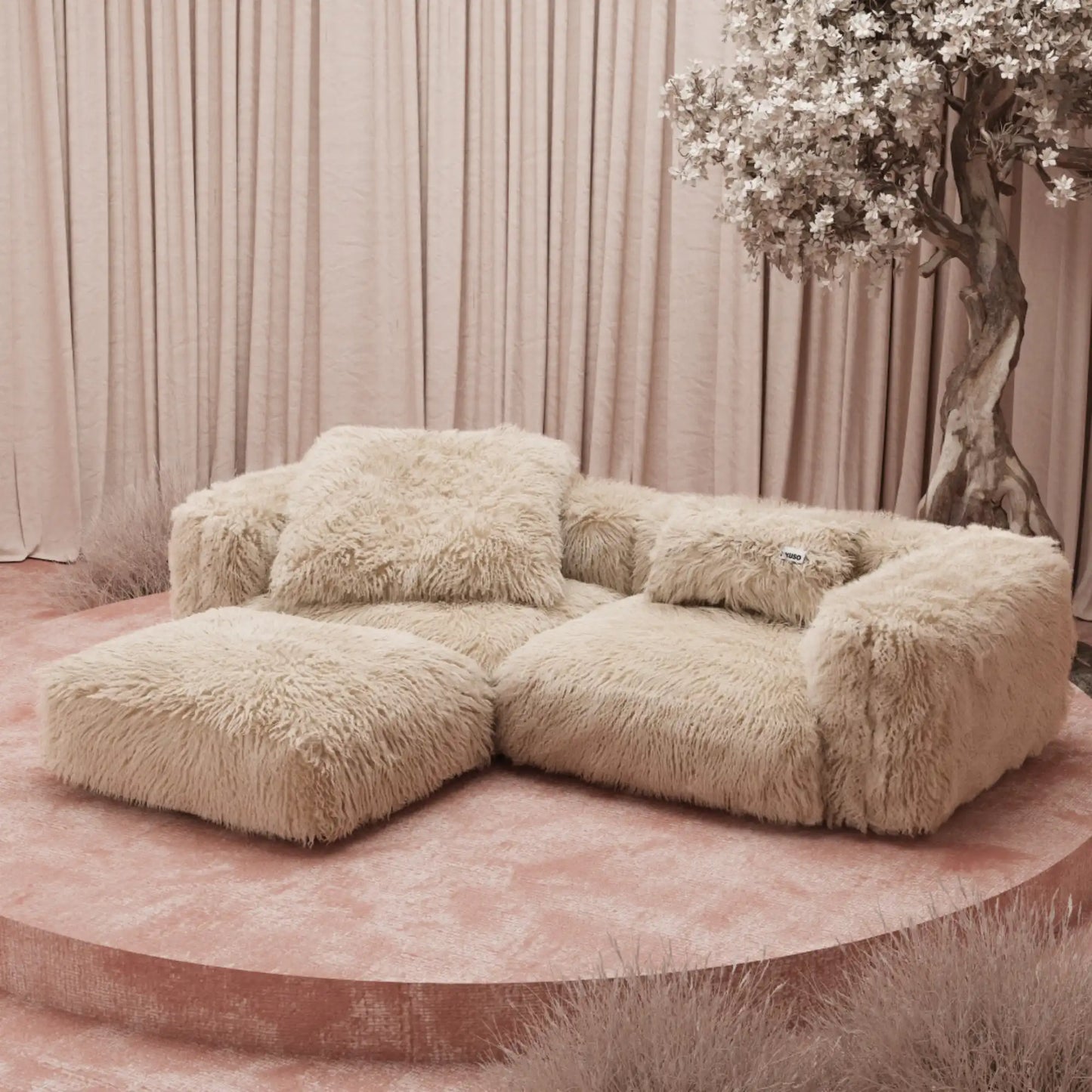 MOMO SET 2 - FAUX FUR CAFE CREME