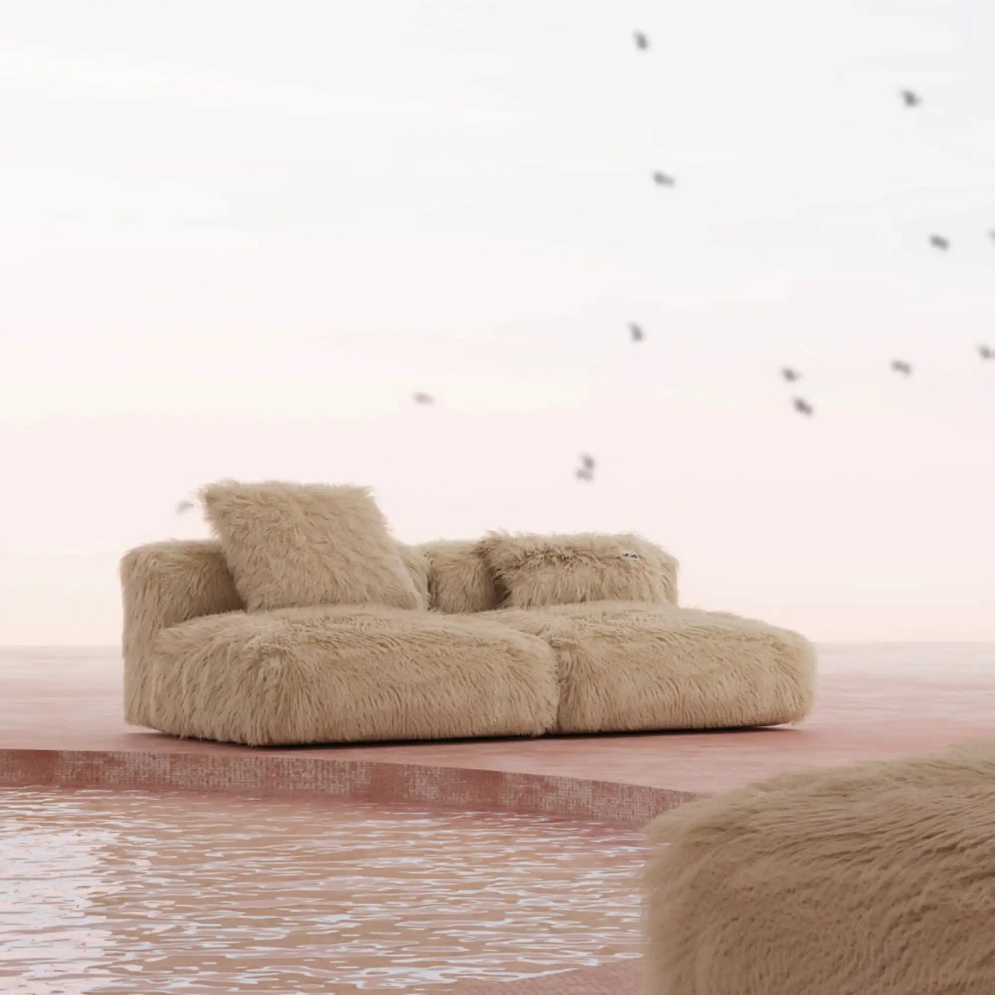 MOMO SET 3 - FAUX FUR CAFE CREME