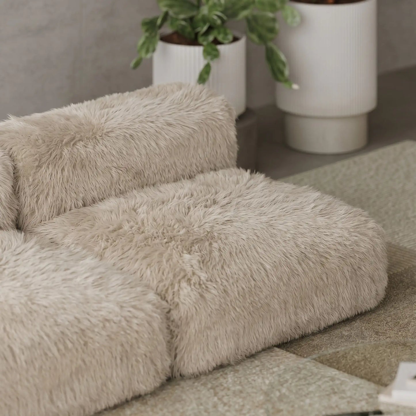 MOMO SET 3 - FAUX FUR CAFE CREME