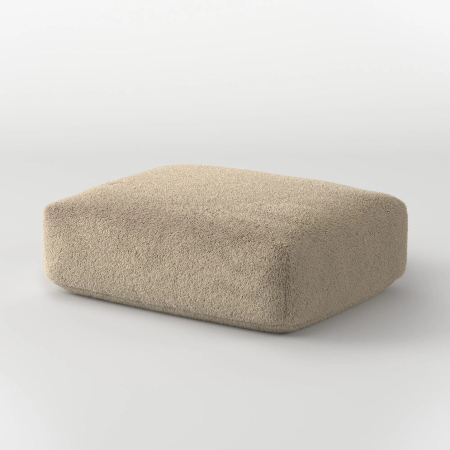 MOMO OTTOMAN - SOFT FUR WARM OAT
