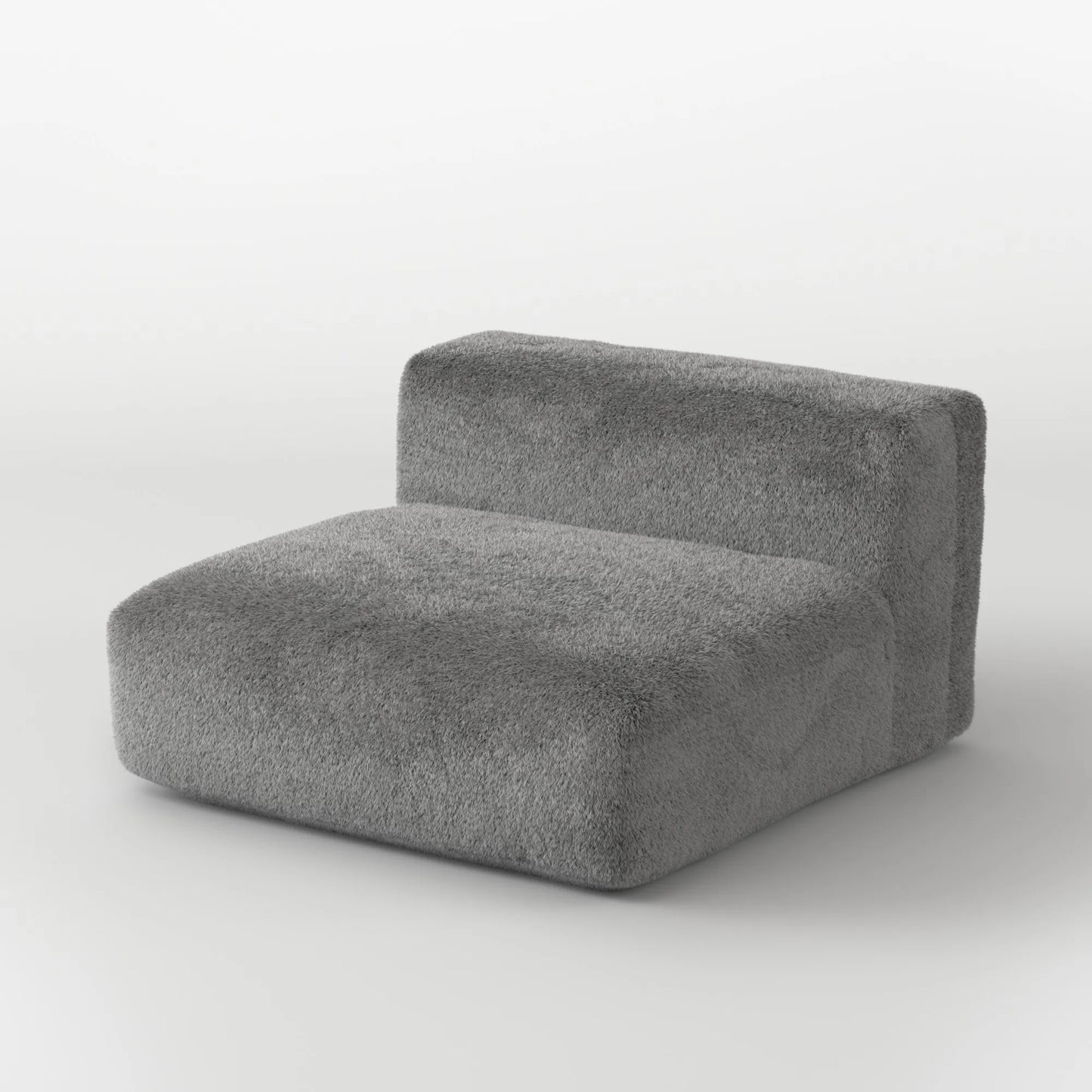 MOMO LOUNGER - SOFT FUR STONE GREY COVER