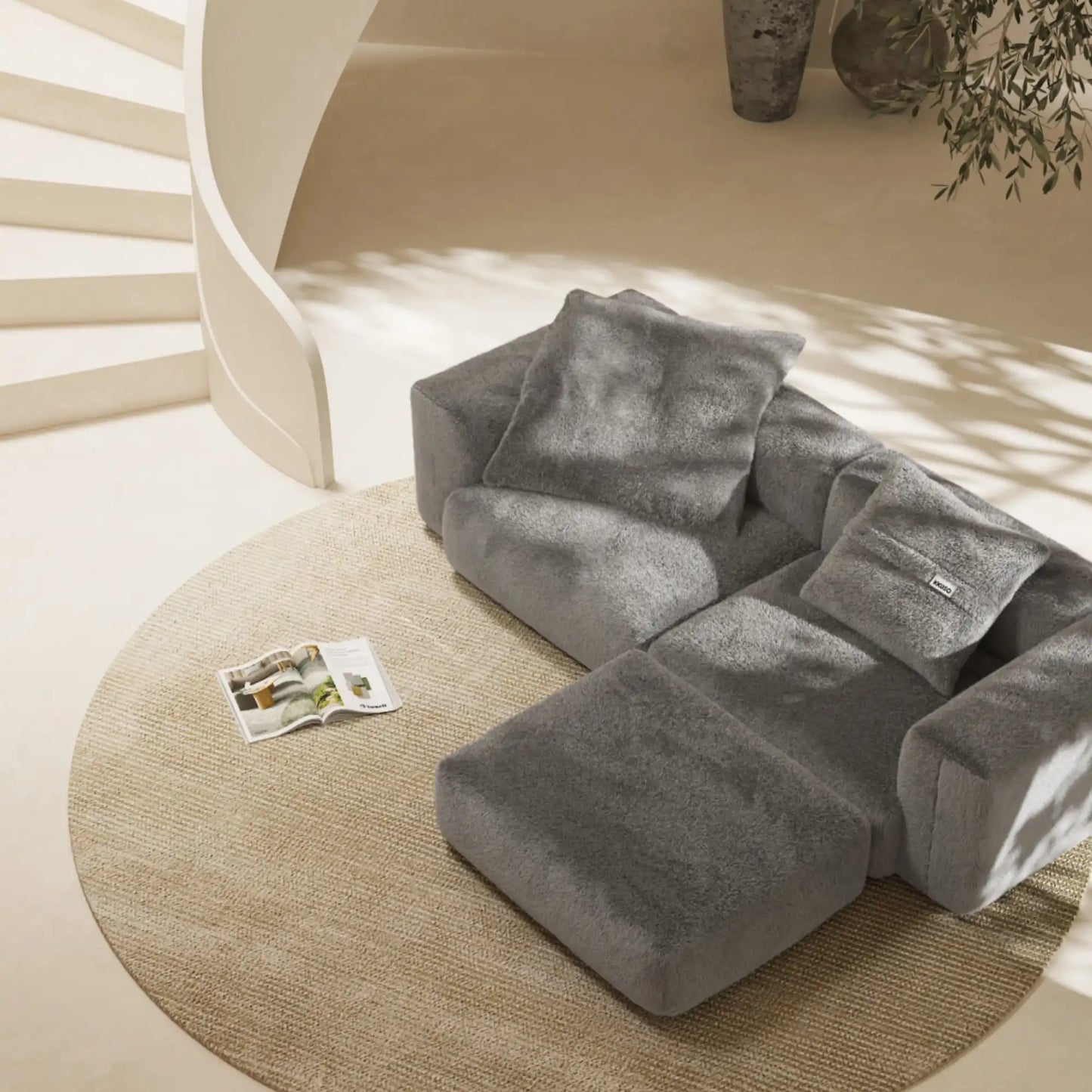 MOMO SET 1 - SOFT FUR STONE GREY