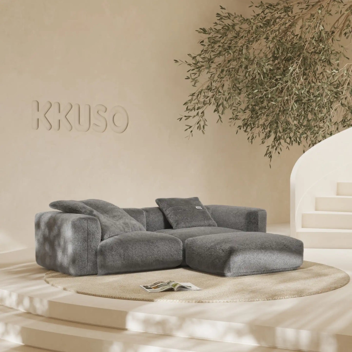 MOMO SET 2 - SOFT FUR STONE GREY