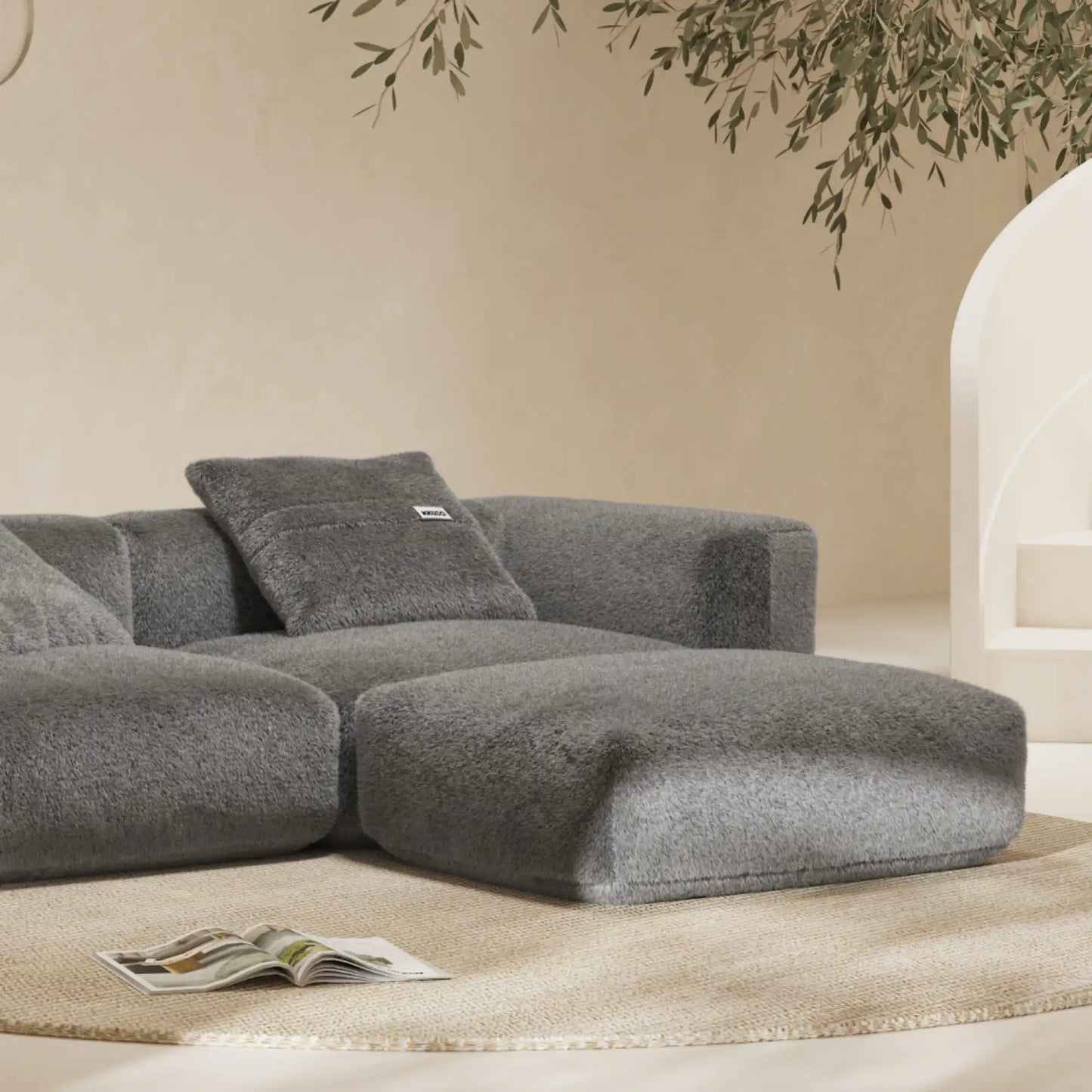 MOMO SET 2 - SOFT FUR STONE GREY