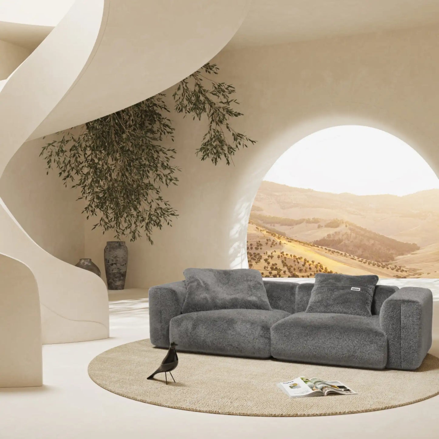 MOMO SET 2 - SOFT FUR STONE GREY