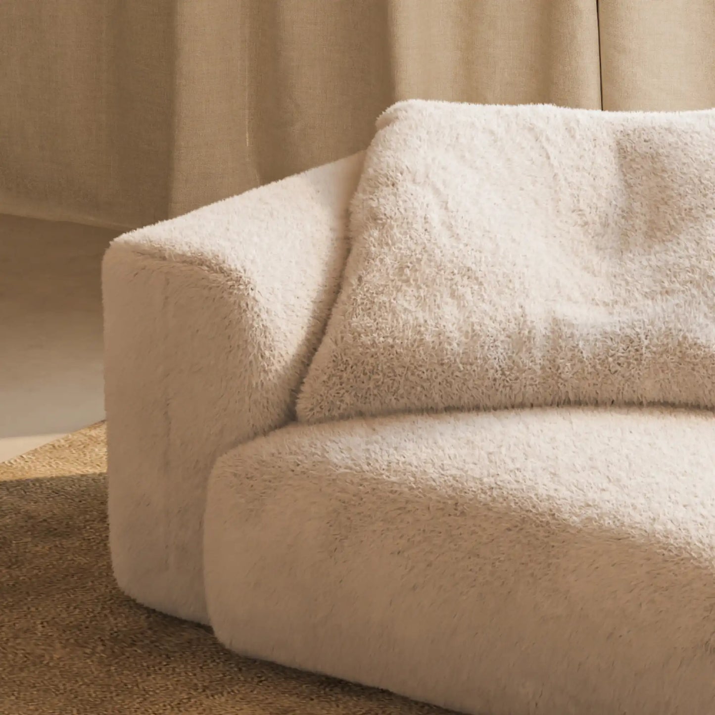 MOMO CORNER LEFT - SOFT FUR IVORY CLOUD