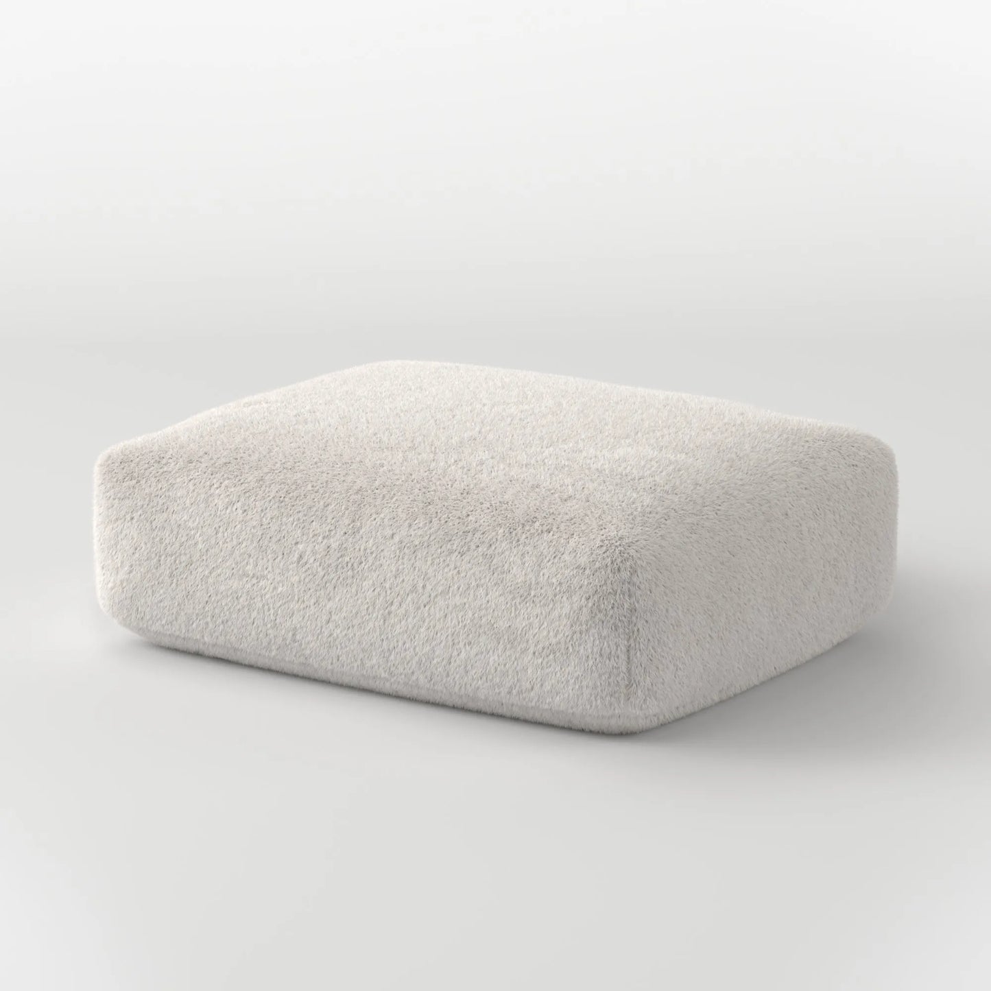 MOMO OTTOMAN - SOFT FUR IVORY CLOUD