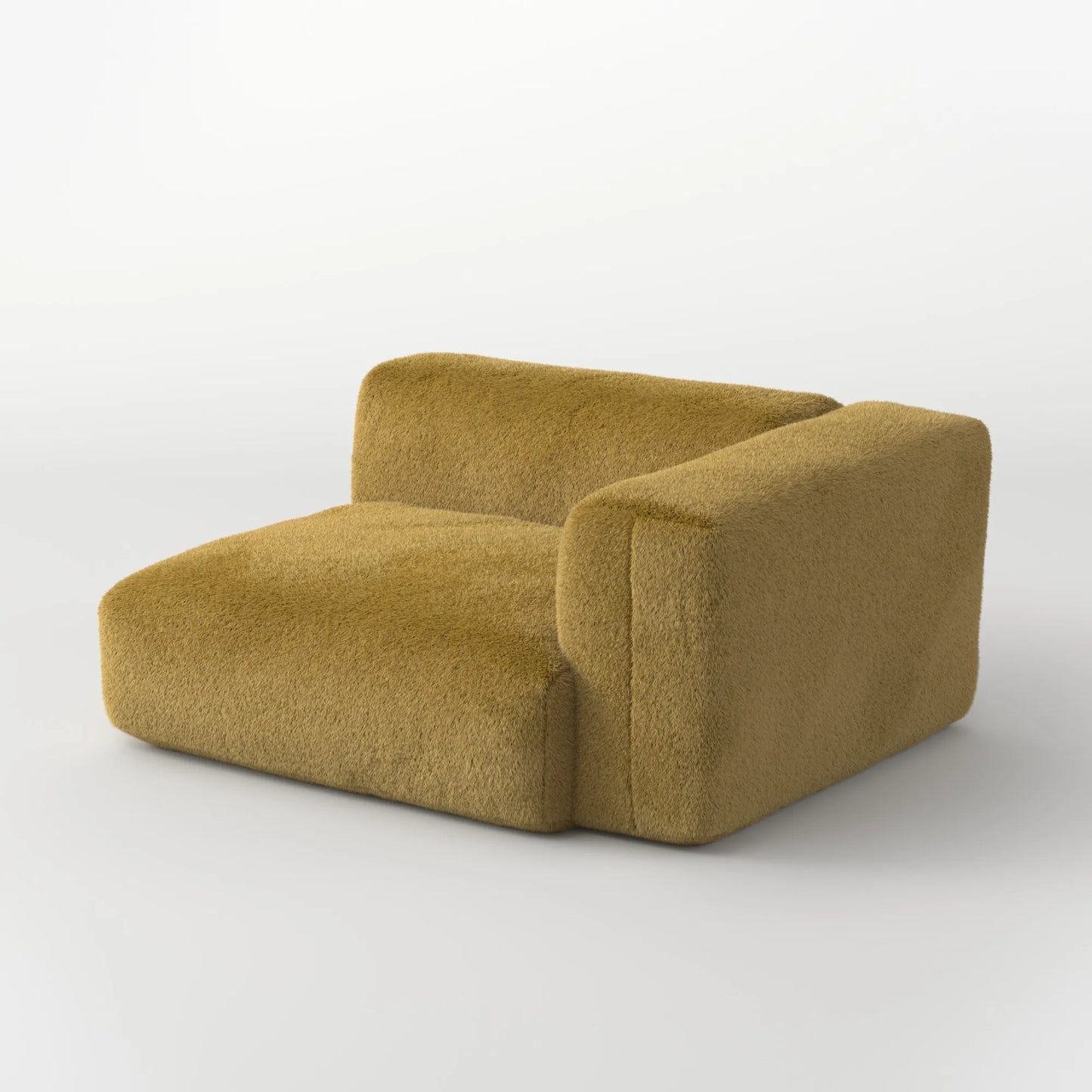 MOMO CORNER LEFT - SOFT FUR GOLDEN MOSS