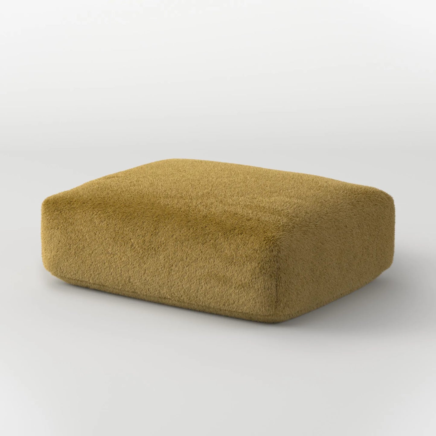MOMO OTTOMAN - SOFT FUR GOLDEN MOSS