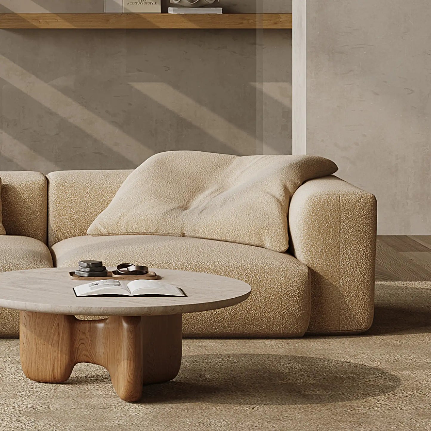 MOMO CORNER LEFT - TEDDY FLEECE BEIGE