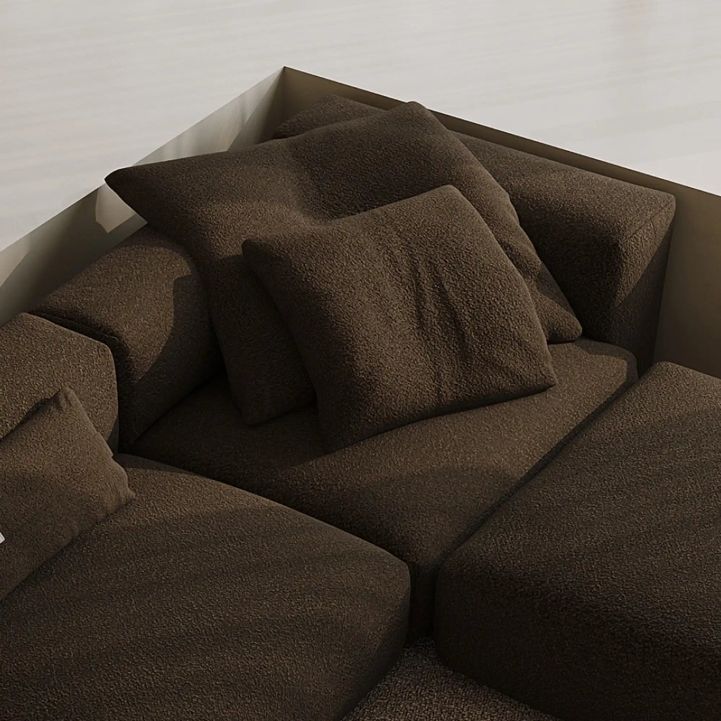 MOMO CORNER LEFT - TEDDY FLEECE CHOCOLATE