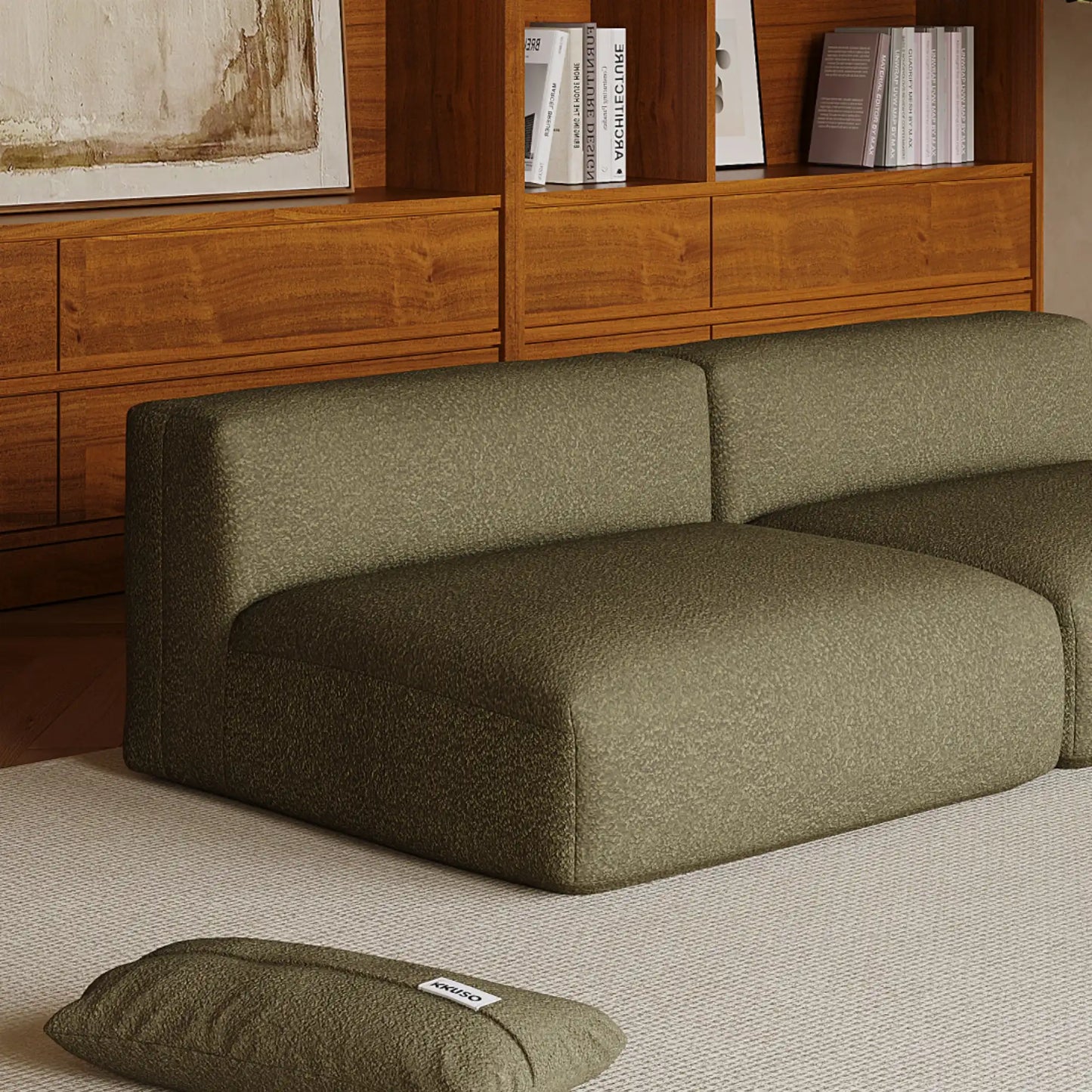 MOMO LOUNGER - TEDDY FLEECE DARK OLIVE